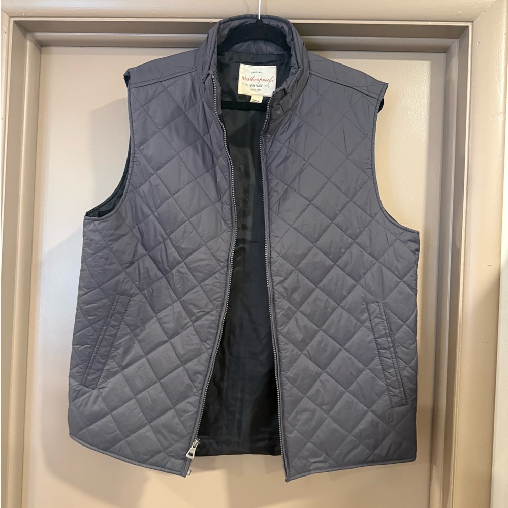 Men's Quilted Gray Vest by original weatherproof vintage